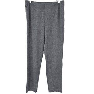 J. Jill Ponte Slim Leg Pants Gray Pinstripe Women’s Size L Minimalist Career